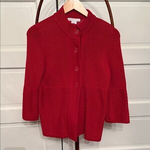 Design History Red Knit Cardigan Peplum Button Front Sweater M
But fits sml/med